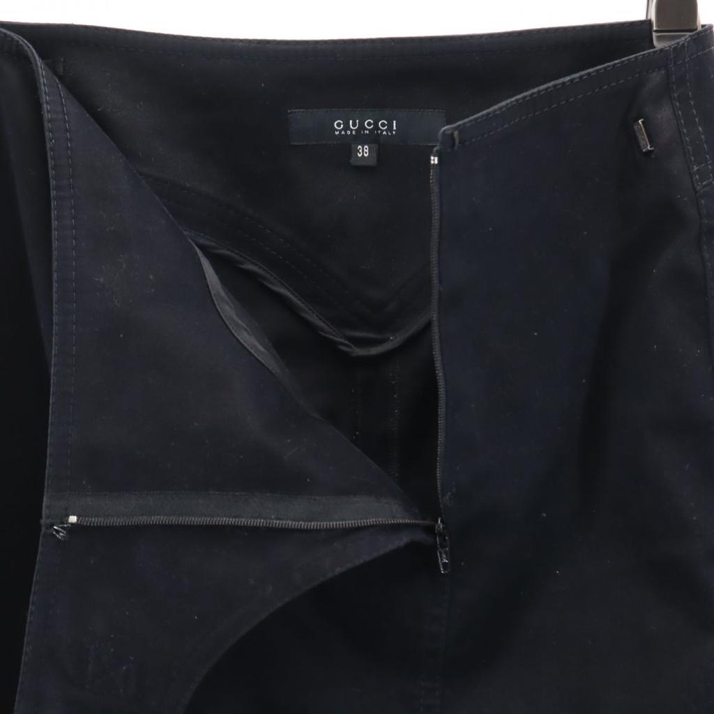 GUCCI made in Italy Midi length skirt 38 black stretch Women Used