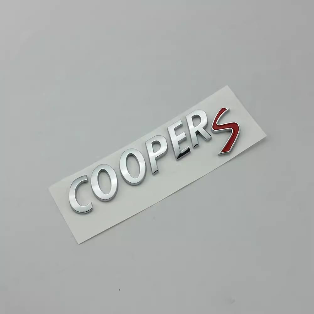 1X 3D ABS Black Chrome Car Letters Rear Trunk Cooper S Emblem Badge Sticker Accessories
