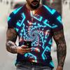 3D Gedrucktes Cooles Abstraktes T-Shirt Für Männer Psychedelisches Muster T-Shirts Sommer Kurzarm T-Shirts Übergroß Rundhals Lockere Tops