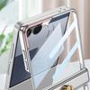 Luxury Plating Magnetic Hinge Case for Samsung Galaxy Z Flip 7 6 5 Screen Glass Ring Holder Hard Cover for Galaxy Z Flip7 Case