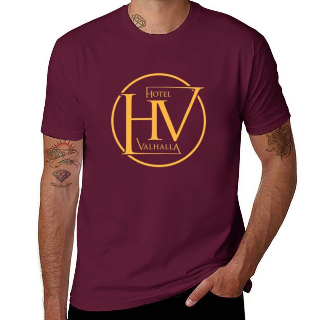 Hotel Valhalla Logo Tshirt Tshirt Anime Vintage Unisexs Cotton T Shirts