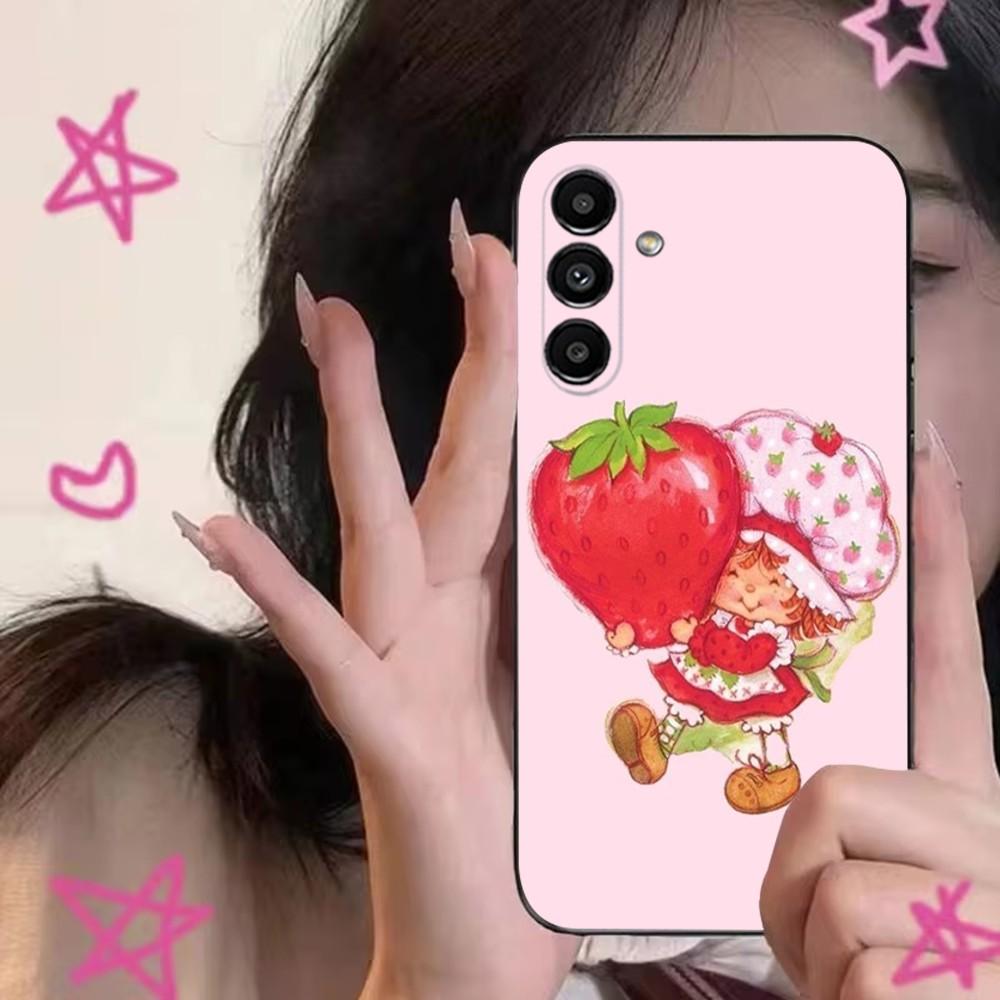 S-Strawberry S-Shortcakes Phone Case For Samsung S24,S21,S22,S23,S30,Ultra,S20,Plus,Fe,Lite,Note,10,9,5G Black Soft Cover