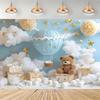 Teddy Bear Hot Air Balloon Backdrop Banner Newborn 1st Birthday Party Decoration Background Baby Shower Photography Studio Props