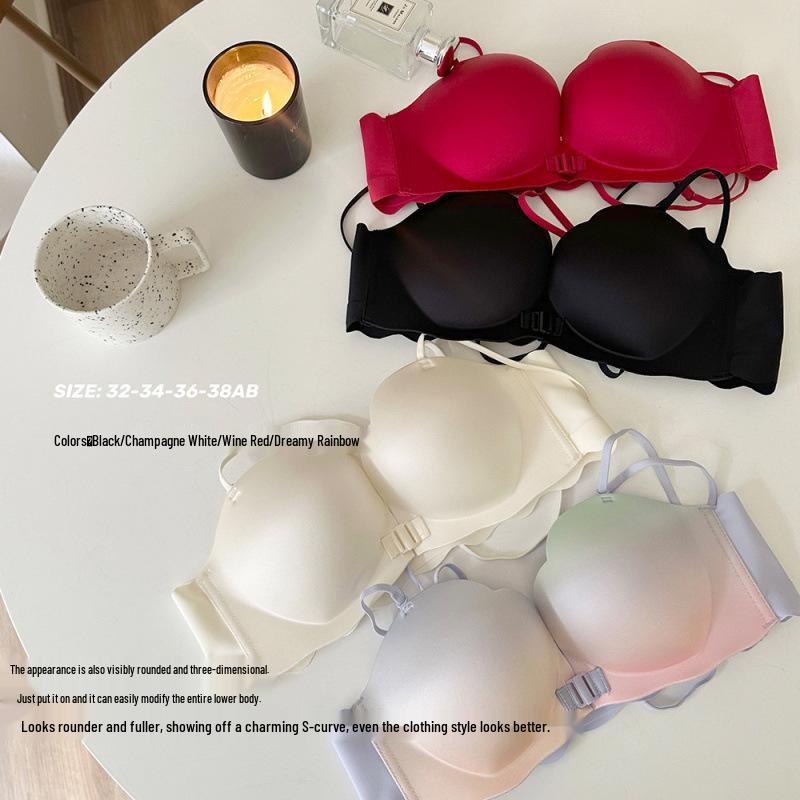 Seamless Push-Up Front-Closure Bra & Panty Set: Wire-Free, Anti-Sagging & Shaping for Smaller Chests