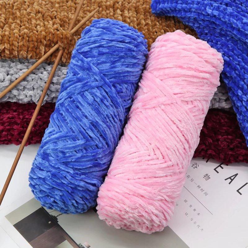 500g Chenille Soft Velvet Yarn Cotton Wool Yarn Crochet Yarn DIY Handmade Scarf Sweater Coat Blankets for Knitting Crafts