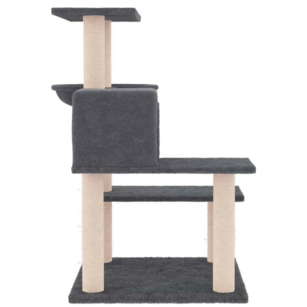 Cat Tree with Sisal Scratching Posts Dark Grey 82.5 Cm