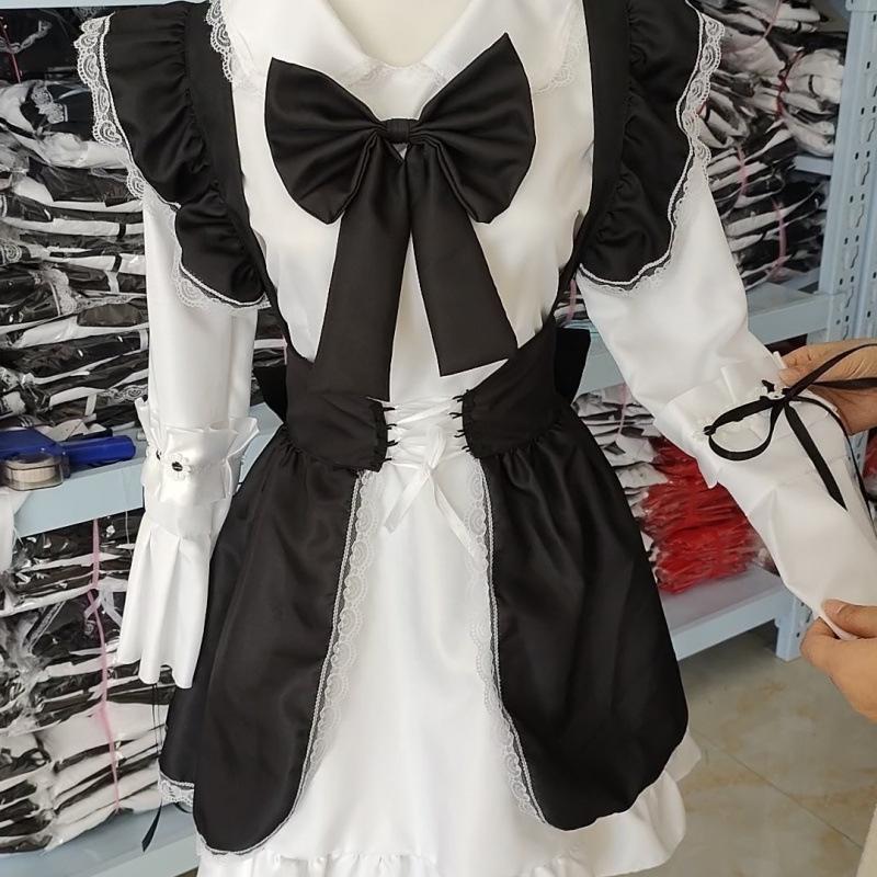 Повседневное милое платье горничной Платье хозяйки горничной Платье горничной Лолита Полное платье горничной S