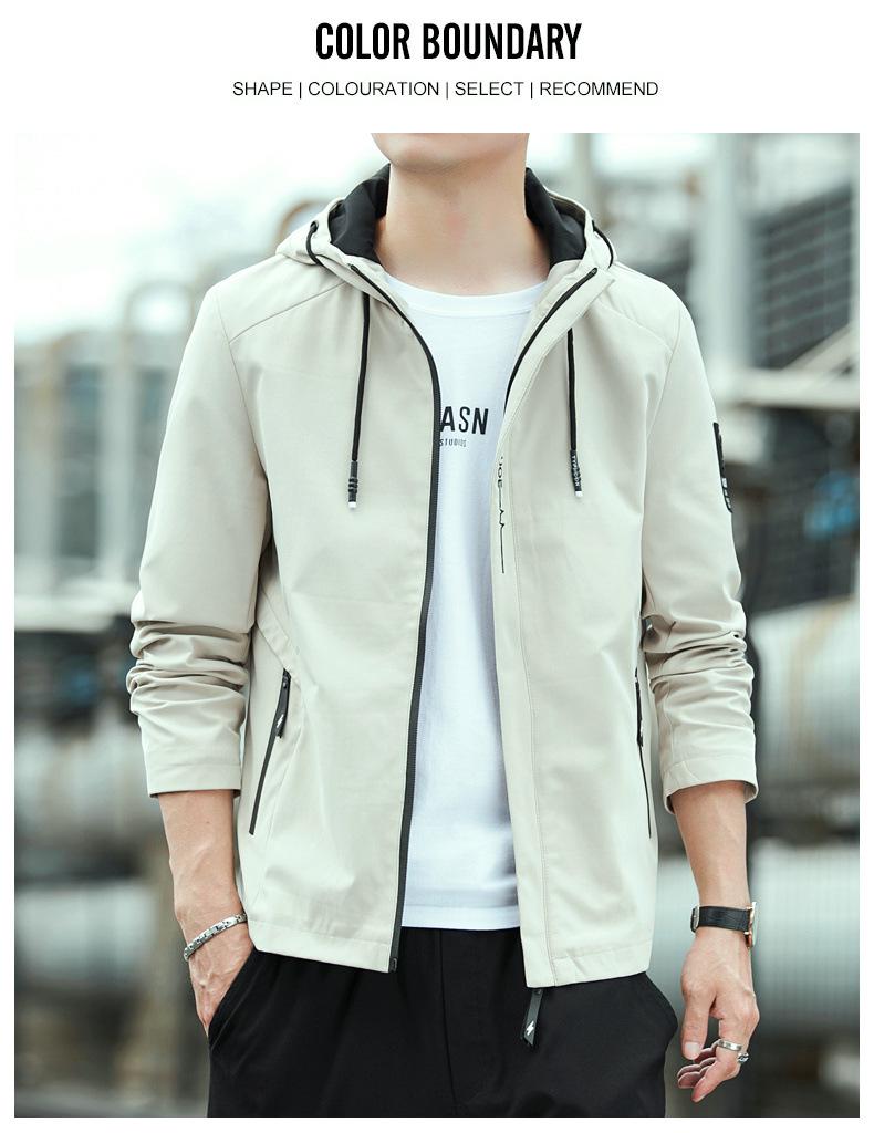 Men's Trendy Windproof Hooded Jacket for Autumn/Winter Outdoor Sports