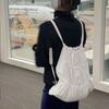 Black White Drawstring Backpacks Light Weight Hiking Rucksack Casual Nylon Shoulders Bag Girls