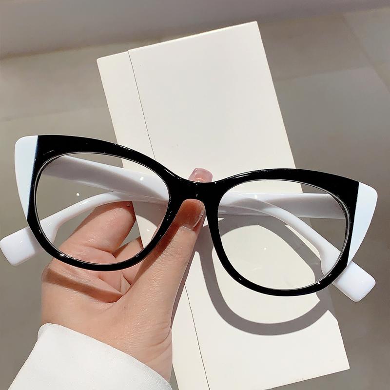 Oversized Cat Eye Glasses New in Stylish Blue Light Blocking Eyewear Trendy Brand Designer Multicolor Rim Eyeglasses