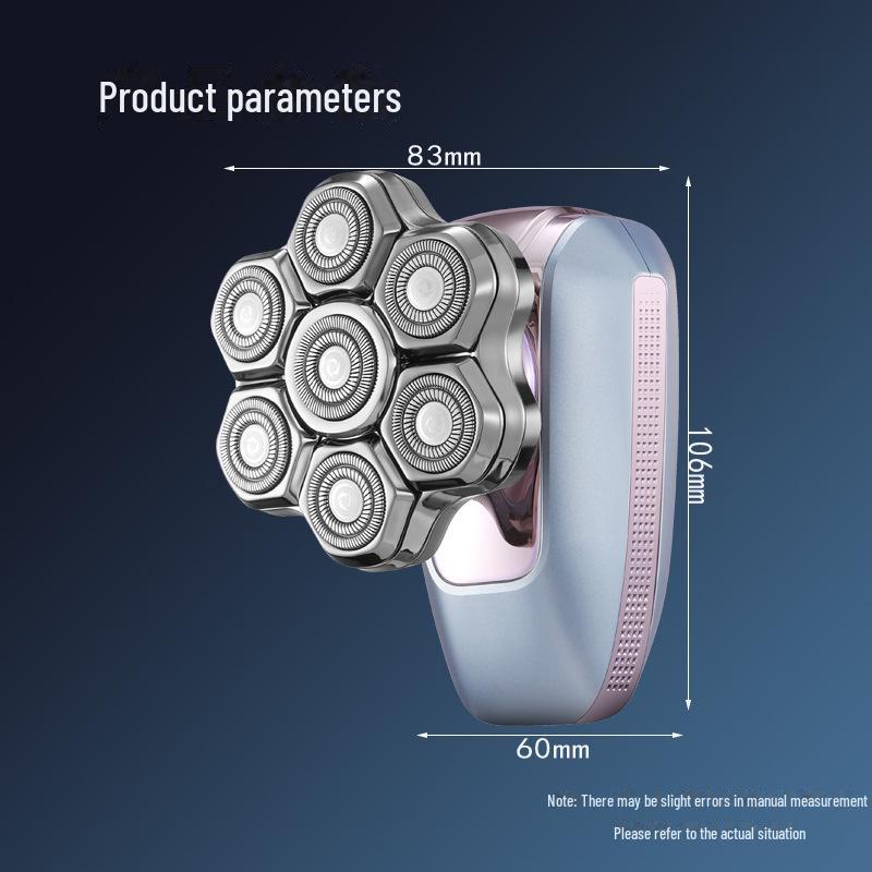 Rechargeable Waterproof 7-Blade Balding Razor Set