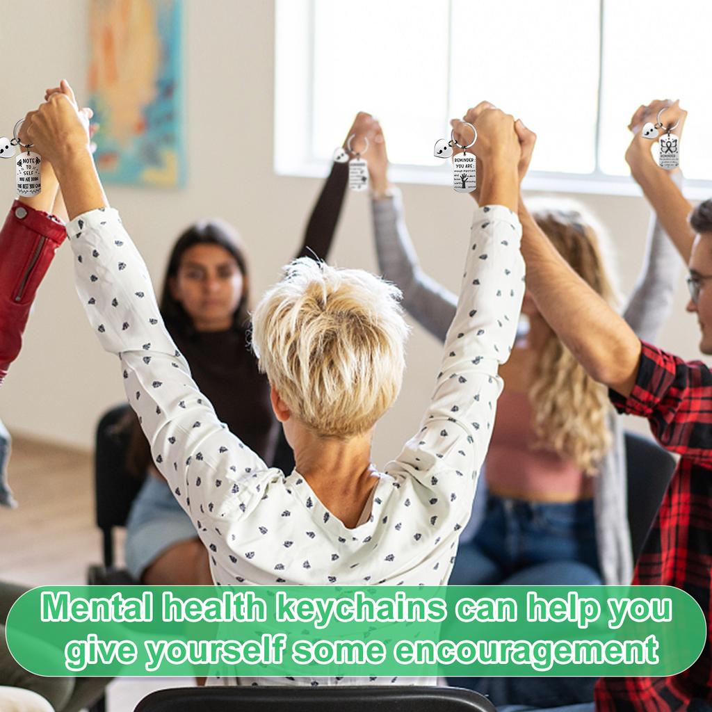 12 Stück You Are Enough Schlüsselanhänger Mental Health Geschenke Schlüsselanhänger Edelstahl Selbstpflege Affirmation Inspiration Danke Y