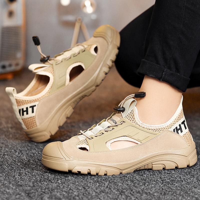 Summer Beach Sandals Men Wading Shoes Mesh Breathable Non-slip Men's Sports Sandals Outdoor Anticollision Hiking Shoes For Man