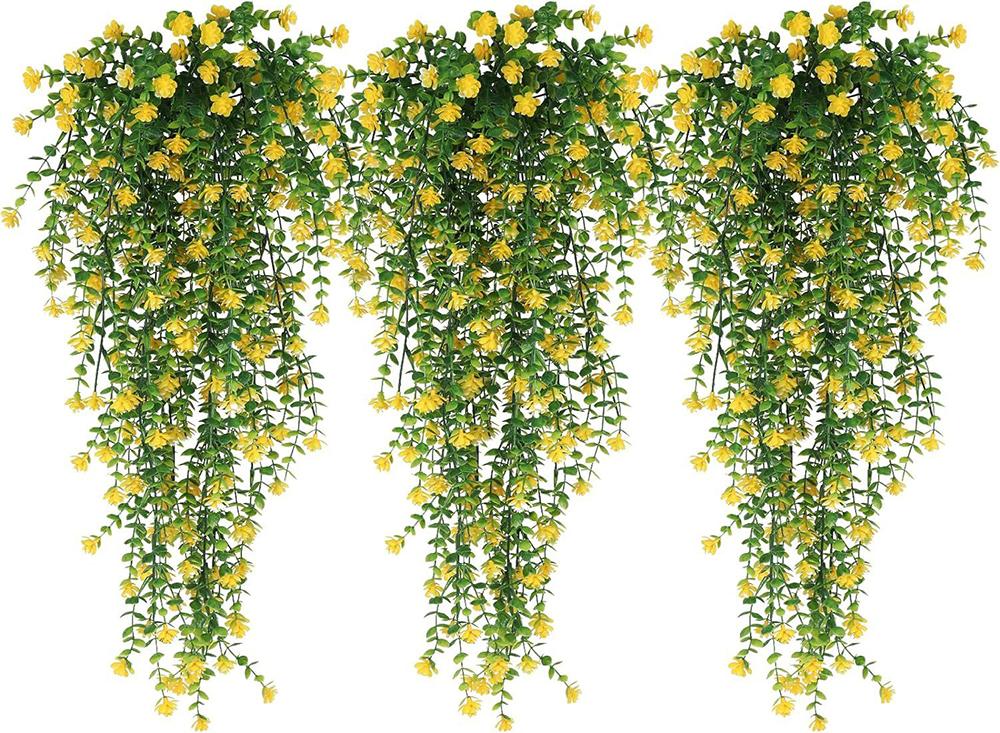 77CM Artificial Hanging Flower False Rattan Willow Rattan Flower Artificial Hanging planta for Home Garden Wall Decoration