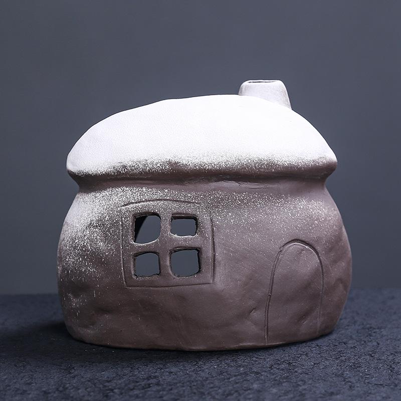 

1pc Ceramic Mini Fireplace Home Decor Sage Burning Holder Creative European Style Palo Santo Incense Burner (Without Incense)