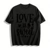 Love Is Sweet Cupcake Print Casual Tee Romantic Dessert Graphic Top Pure Cotton T-shirt