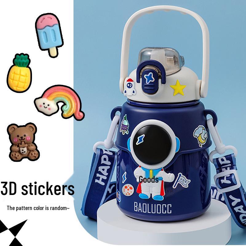 Astronaut Insulated Water Bottle for Kids - 316 Stainless Steel, Large Capacity with Straw