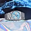 Benyar 40MM Multi-function Quartz Watch Mineral Strengthened Glass Stainless Steel Waterproof Strap Timing Clock Watch for Men