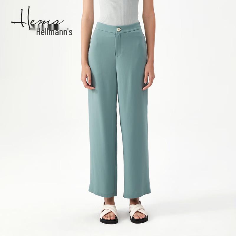 

Women s Solid Casual Wide-Leg Woven Trousers L