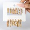 Boho Gold Color Hoop Earrings Set Metal Dangle Earrings Vintage Circle Geometric Twist for Women Girls 2023 Trendy Jewelry Gifts