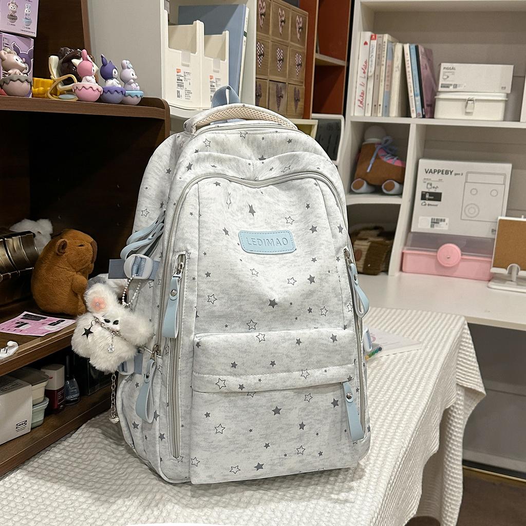 Schoolbag: Korean-style INS Artistic Fresh Star Backpack, High-aesthetic Collegiate Style, Backpack for Middle and High School Students for