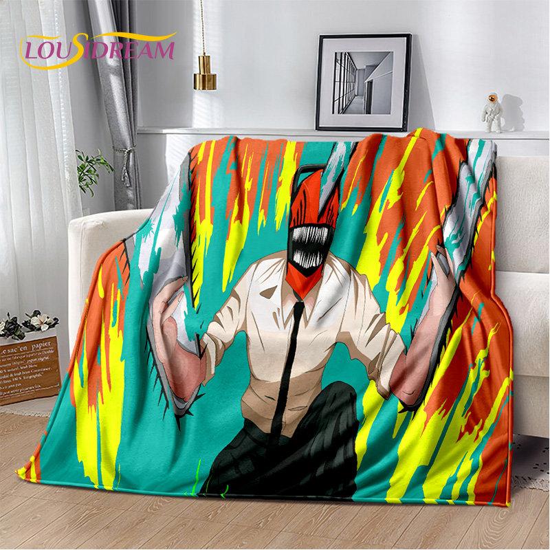 Anime Chainsaw Man Denji Cartoon Soft Plush Blanket,Flannel Blanket Throw Blanket for Living Room Bedroom Bed Sofa Picnic Cover