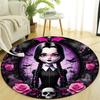 1pc Addams Family Wednesday3 Design Printed Area Round Carpet for Bedroom Living Room Home Decor Rugs Mat Non Slip Mat Rug for Bedside