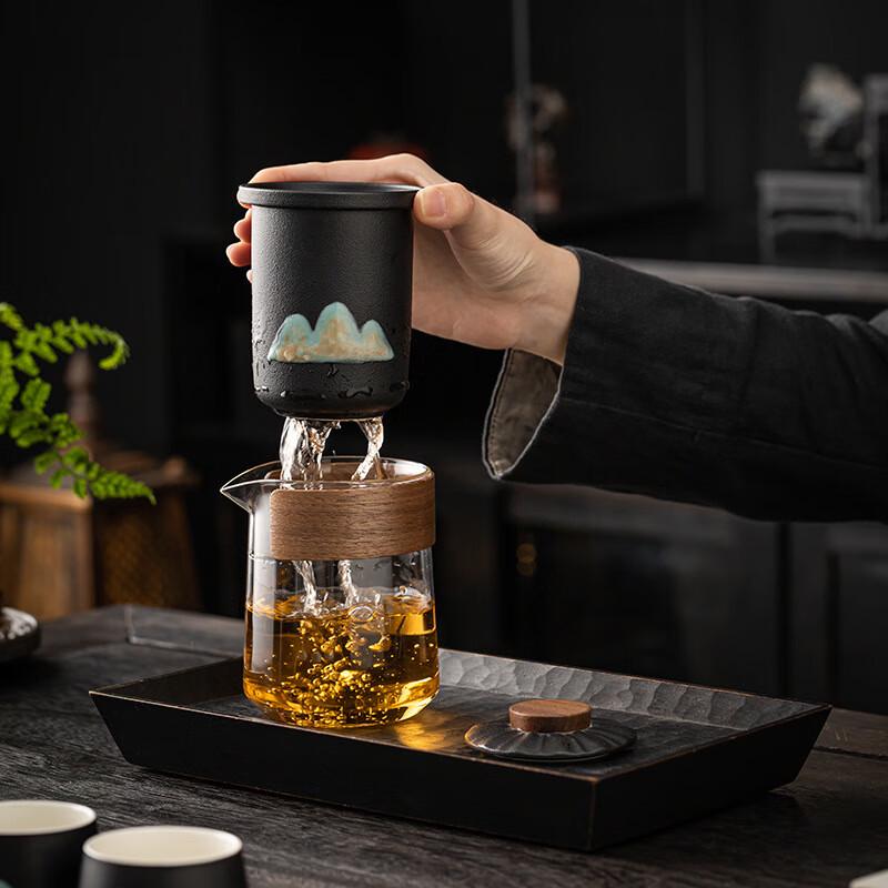 Portable Ceramic Travel Tea Set Gift Box