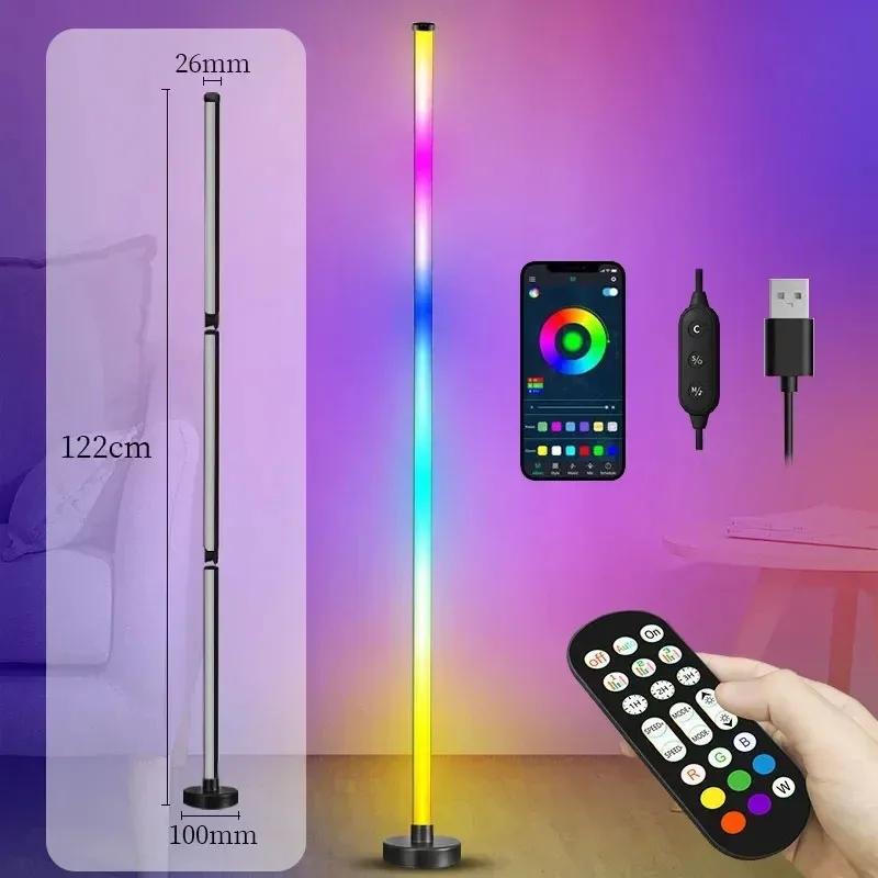 

RGB Color Changing Ambient Light Modern Floor Lamp APP&Remote Control Music Sync for Living Room Gaming Room Lighting