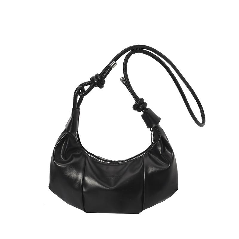 Fashionable Dumpling Shape Shoulder Bag For Women Street Trend Pu Material Zipper Opening Crossbody Purse For Daily Use