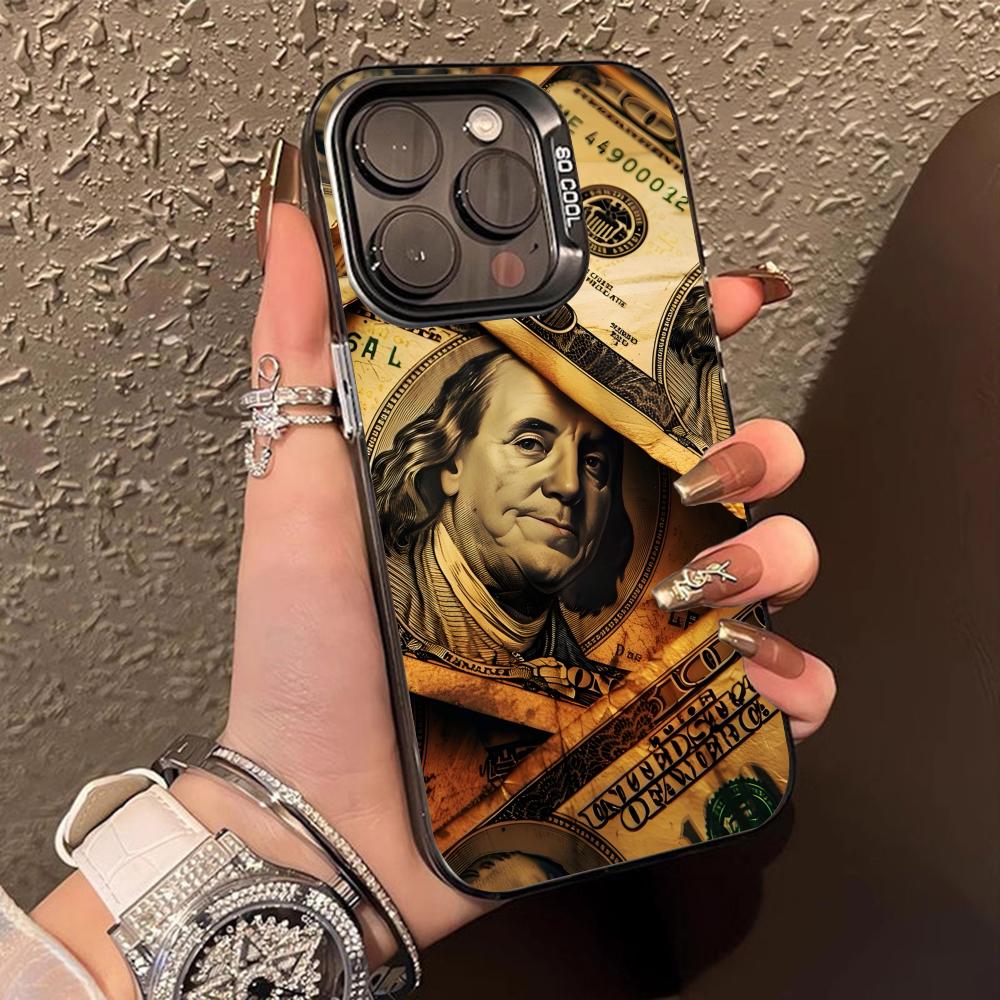 

USD Dollar Translucent Mobile Phone Case for iPhone 17 16 15 14 13 12 11 X XR XS Air Pro Max Plus Colorful Cover iPhone X