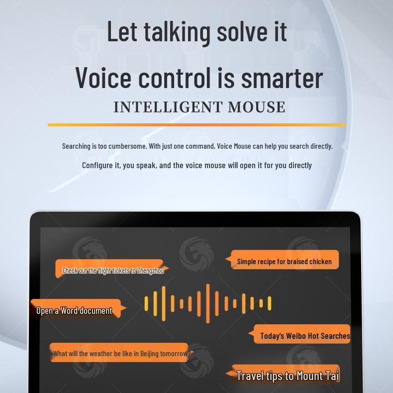 AI Voice-Activated Rechargeable Bluetooth Wireless Mouse with Translation and Silent Typing