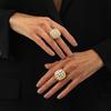 2Pcs/Set Luxury Geometric Adjustable Open Rings For Women Vintage Irregular Square Chunky Knuckle Ring Wedding Jewelry