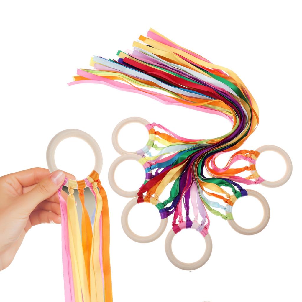 Sensory Montessori Ribbon Ring Bpa-Free Non-Toxic Colour Recognition Development Sensory Toy Suitable For Newborns And Up