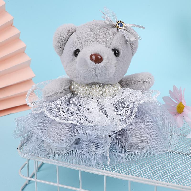 Cute Mini Plush Bear Keychain Fashionable Cartoon Doll Pendant Bag Charm For Women