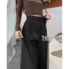 Women's High-Waist Casual Straight-Leg Suit Pants - Versatile Spring/Autumn Style