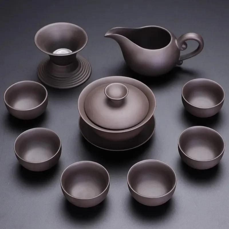 Handmade Purple Clay Teapot Tea Cup Tea Ceremony Ceramic Tea Set Kung Fu Pot Pot  Cup Chinese Beverage High Quality