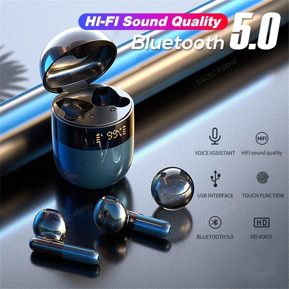Wireless Earphone J28 TWS LED Display Bluetooth Earbuds Noise Reduction Headset HIFI Stereo Low Latency Waterproof Mic Headphone