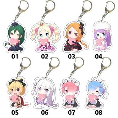 Re In A Different World From Zero Acrylic New Keychain Lovely Bag Charm Pendant Gift Fan Fun Key Chain Cute Souvenir Creativity