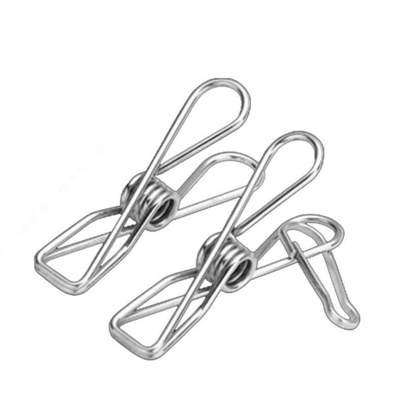 Stainless Steel Windproof Clothesline Clips - Small Size Sock Drying Clips