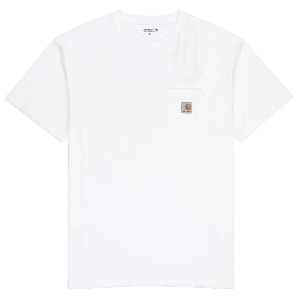 Carhartt WIP Pocket T-Shirt SS21 Logo Pocket Short Sleeve T-Shirt Men Tops White CHXTEA171068F-WHX