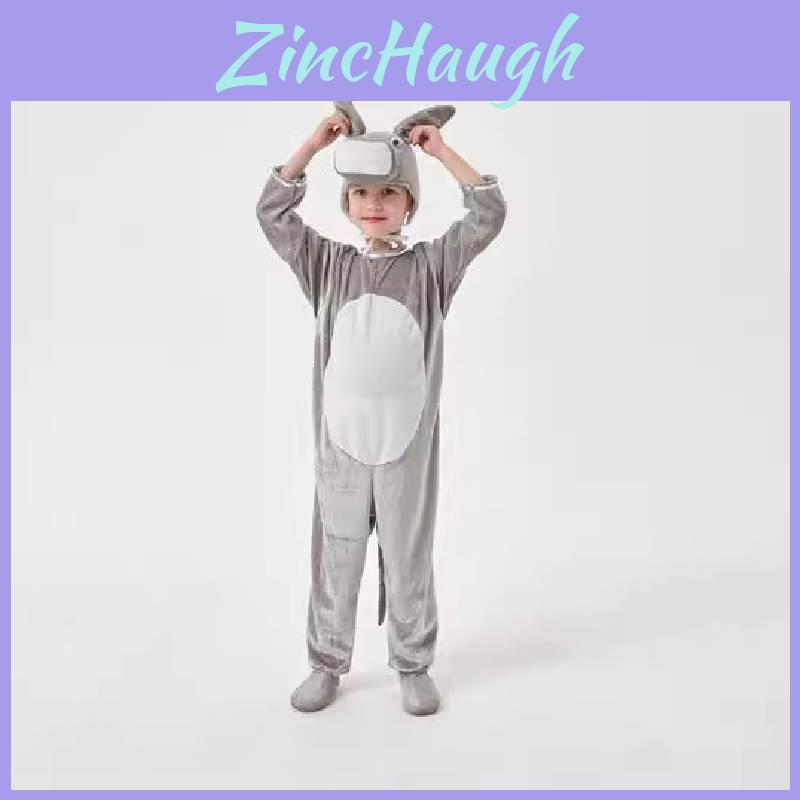 Costume d'asino carino in poliestere per bambini, unisex, outfit di Halloween