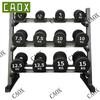 CAOX Commercial Rubber Fixed Dumbbell Set with Rack