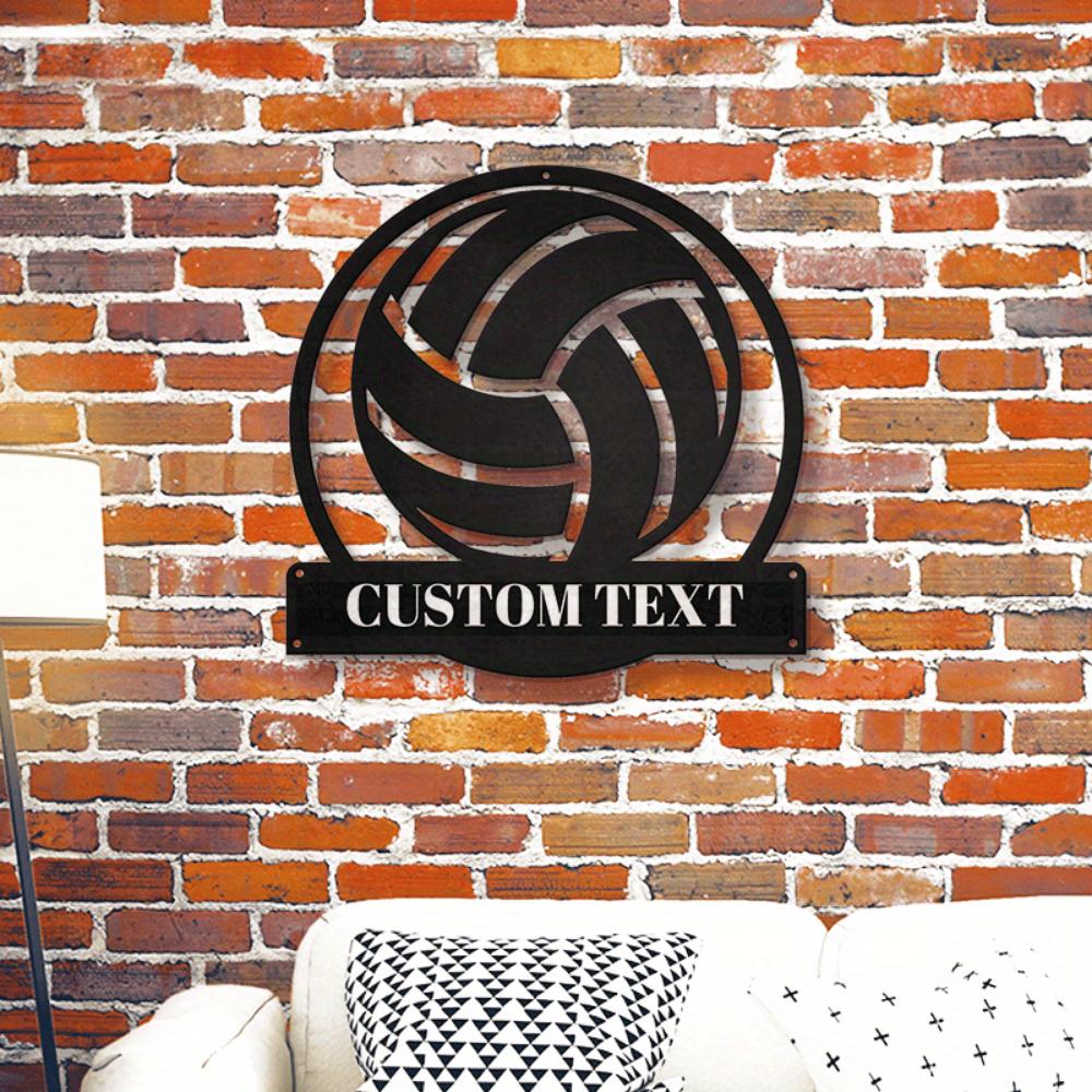 Unique Custom Metal Volleyball Wall Art Contemporary Sports Fan Decor Indoor Outdoor
