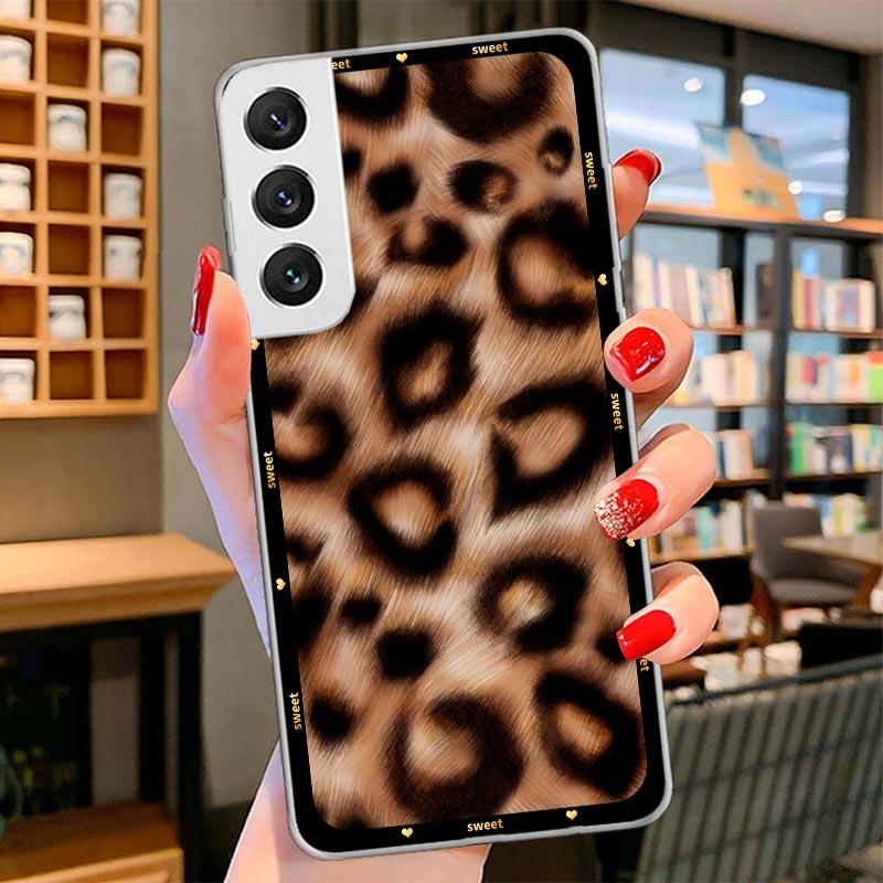 Animal Leopard Print Cover Phone Case For Samsung Galaxy S26 S25 Edge S24 Ultra S23 S22 Plus S21 S20 FE Soft Fundas Shell Galaxy