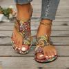Ethnic Style Slippers for Women New Colorful Patterned Summer Breathable Printed Roman Style Slippers, Open Toe Beach Footwear