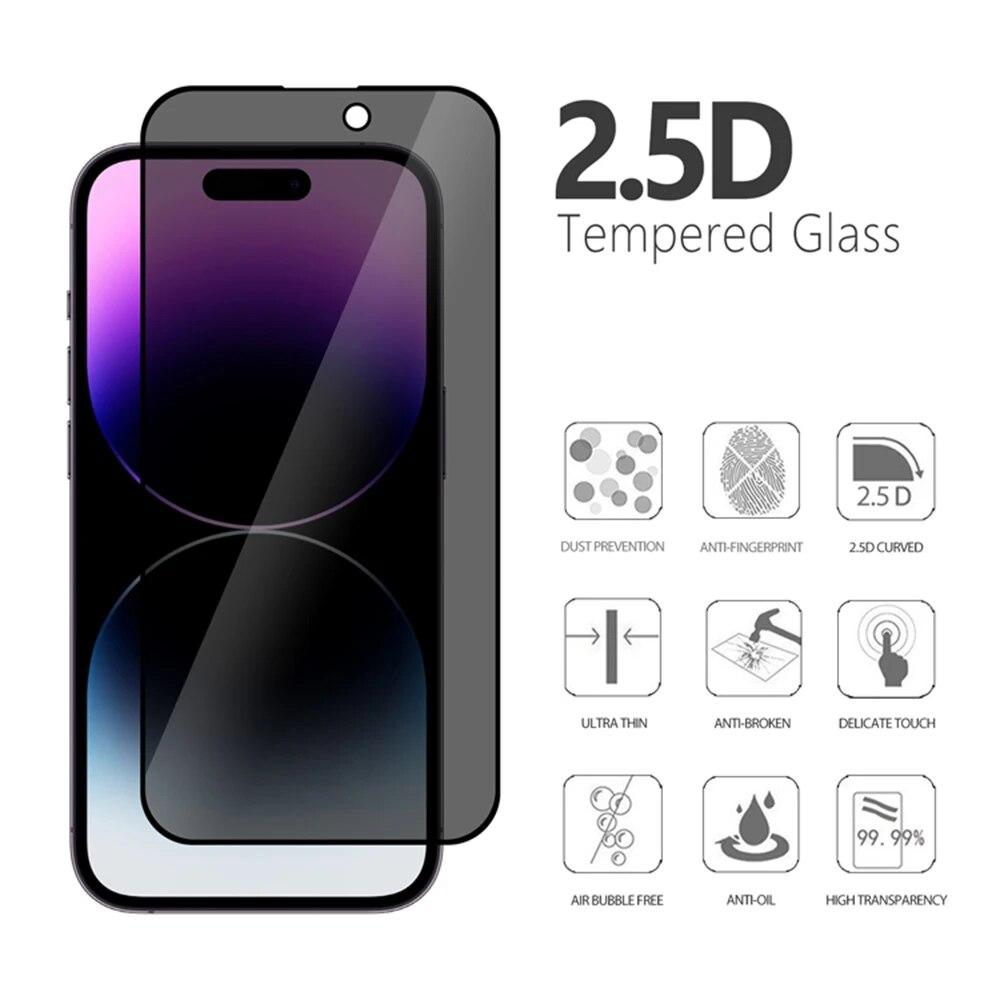 4PCS Anti-Spy Screen Protector For iPhone 15 14 13 12 11 XR X/XS 7/8 6 Pro Max Plus Privacy Glass