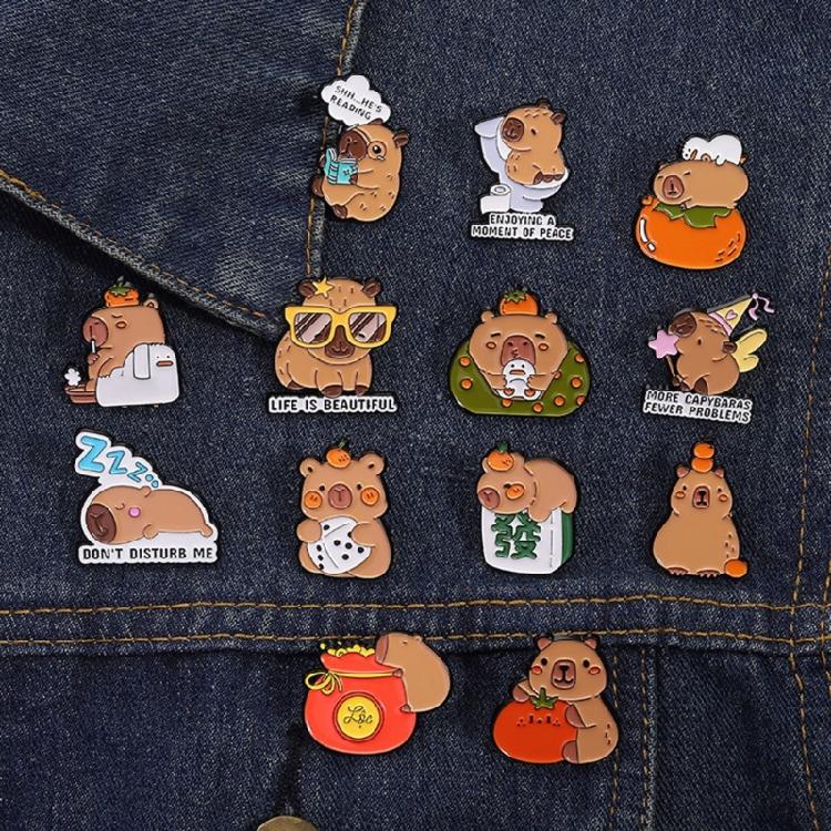 Waterproof Animal Pins Unique Capybaras Collectible Badges for DIY Crafts Lovely Unisex Fashion Broosh Jewelry