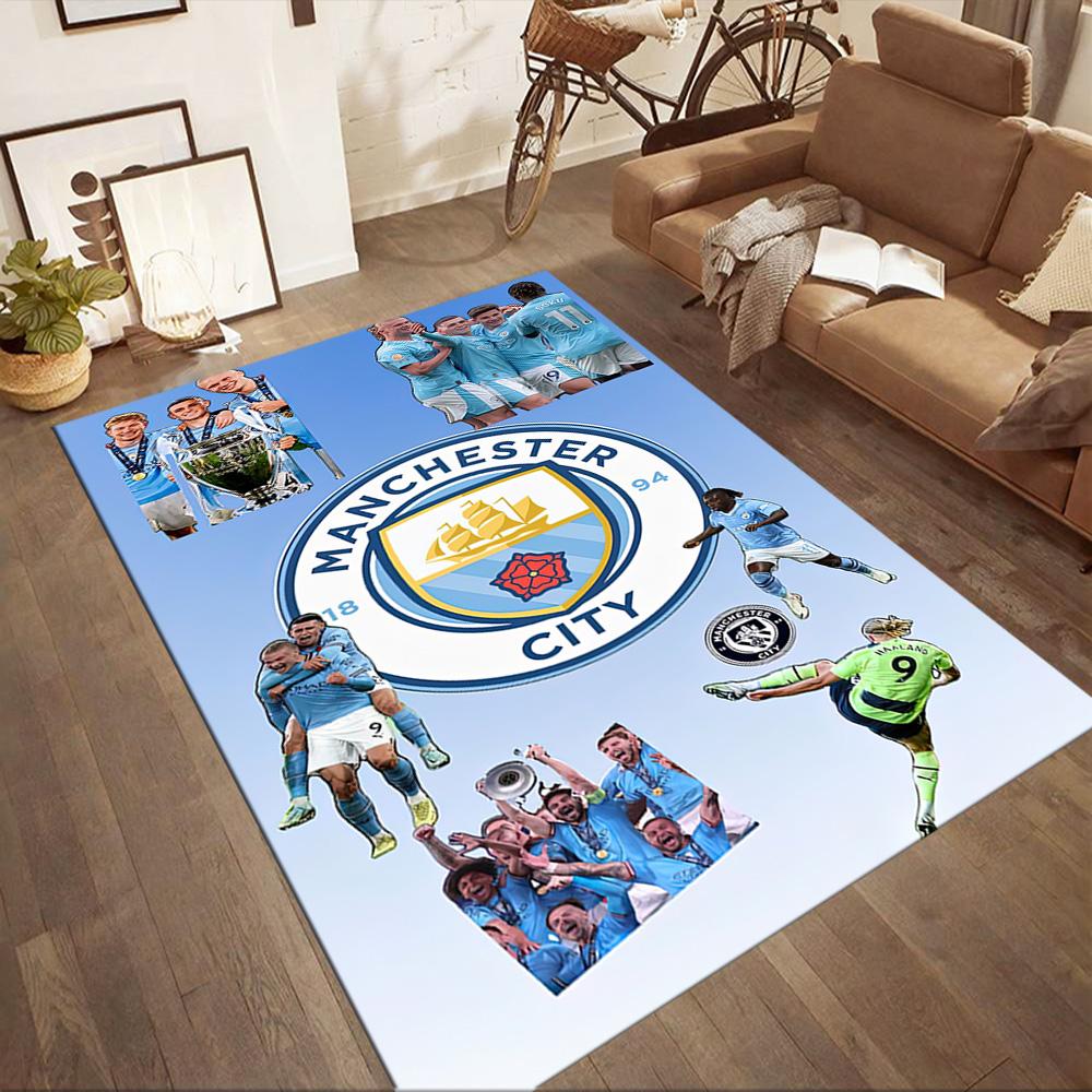 Manchester City Fc Square Rugs Are a Great Choice for Living Rooms, Bedrooms, Home Décor, and As Gifts.