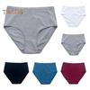 High Waist Women Underpants Tummy Control Plus Size Knitted Solid Color Panties High Elasticity Cotton Briefs Full Butt Coverage Underwear